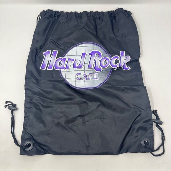 Vintage Hard Rock Cafe Black Pull String Back Pack - Picture 1 of 2